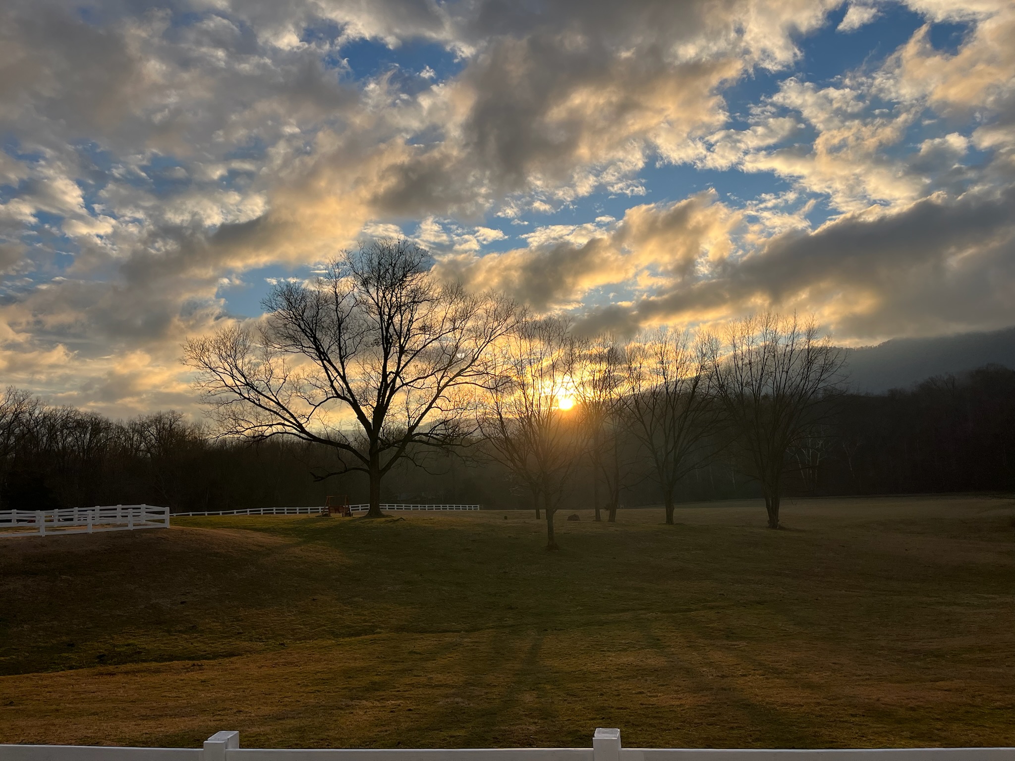 Golden sunset across the Sterling Hills property